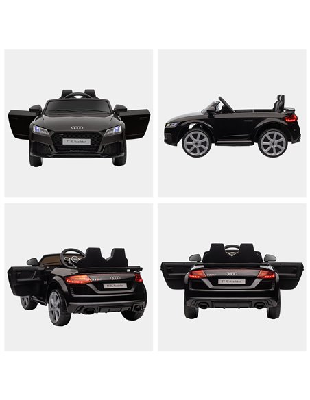 HOMCOM Compatible for 12V Rechargeable Battery Ride On Car w/ Remote Forward Reverse Lights Horn MP3 Player Black w/ Seat Belt A - pic 5577 | FastDaddyshop