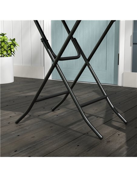 Outsunny Foldable PE Rattan Outdoor Coffee Table, Metal Frame Wicker Round Side Table, Coffee Table Side Table for Lawn, Garden, - pic 55771 | FastDaddyshop