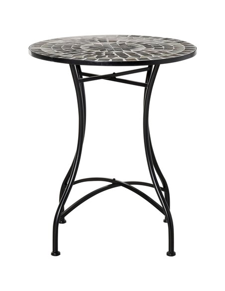 Outsunny Mosaic Side Table, 60cm Round Bistro Coffee Table, Grey 84B-499 - pic 55773 | FastDaddyshop