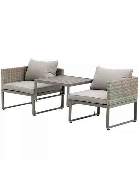 Outsunny 2 Seater Rattan Wicker Adjustable Sofa and Coffee Table Set, Grey 863-057 - pic 55791 | FastDaddyshop
