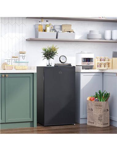 HOMCOM 91 Litre Freestanding Under Counter Fridge Freezer, Black