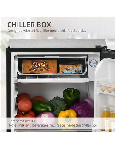 HOMCOM 91 Litre Freestanding Under Counter Fridge Freezer, Black