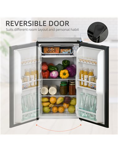 HOMCOM 91 Litre Freestanding Under Counter Fridge Freezer, Black