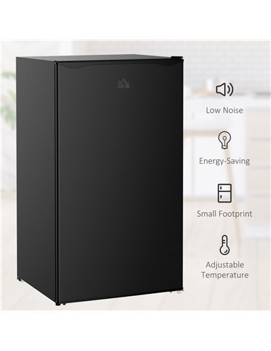 HOMCOM 91 Litre Freestanding Under Counter Fridge Freezer, Black