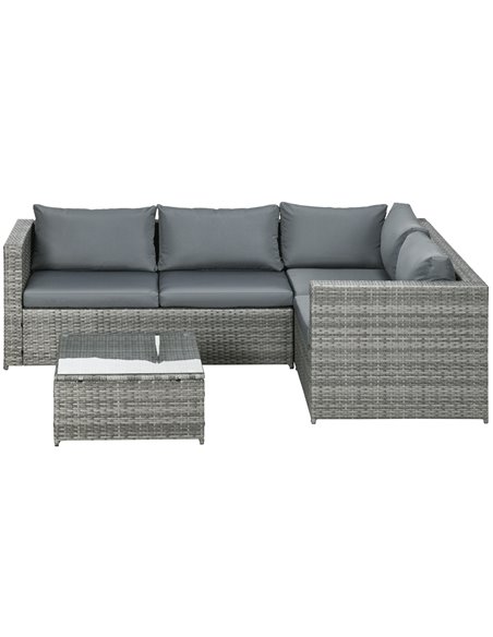 Outsunny 3 Pieces Rattan Garden Furniture Set, Grey 860-068V01GG - pic 55817 | FastDaddyshop