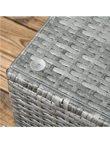 Outsunny 3 Pieces Rattan Garden Furniture 4 Seater Outdoor Patio Corner Sofa Chair Set with Coffee Table Thick Cushions Grey 860 - pic 55824 | FastDaddyshop
