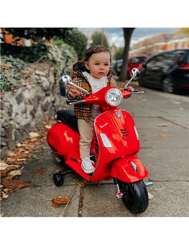 HOMCOM Kids Ride On Motorcycle, 6V, W/LED Lights-Red