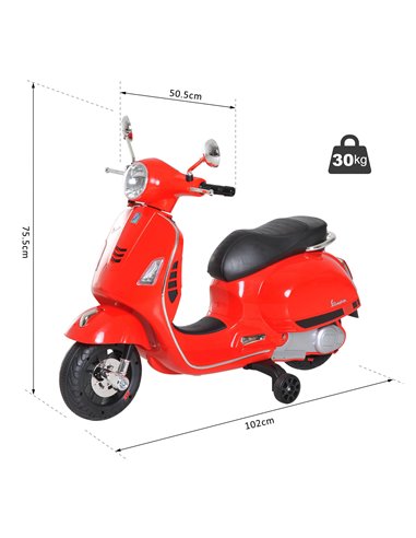 HOMCOM Kids Ride On Motorcycle, 6V, W/LED Lights-Red
