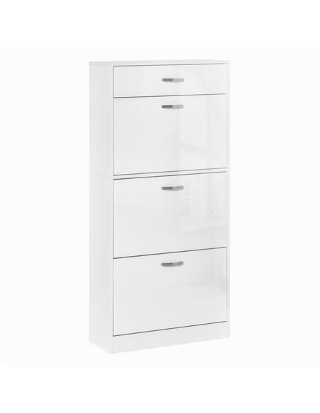 HOMCOM Shoe Cabinet with 4 Drawers Storage, High Gloss White 833-414V01 - pic 55880 | FastDaddyshop