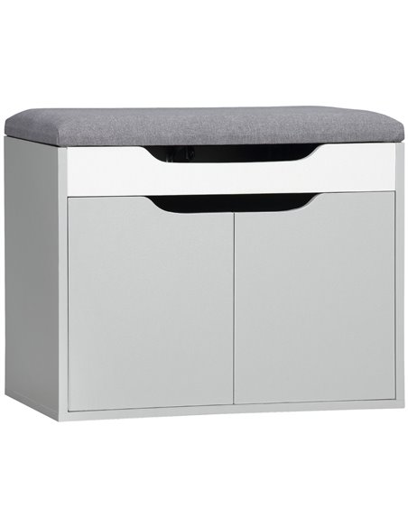 HOMCOM Shoe Bench with Cushion, Modern Storage Bench, Light Grey 837-238V70LG - pic 55907 | FastDaddyshop