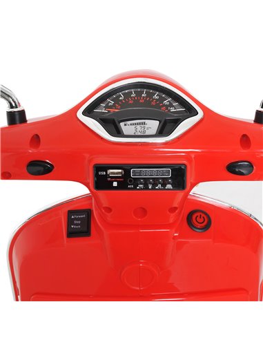 HOMCOM Kids Ride On Motorcycle, 6V, W/LED Lights-Red