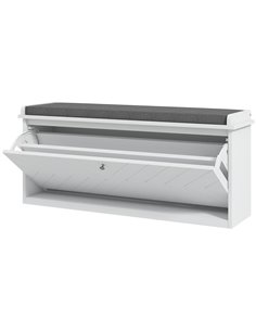 HOMCOM Shoe Storage with Seat, Shoe Bench with Flip Drawer, White 837-460V71WT