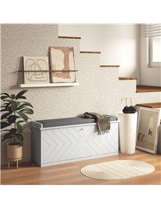 HOMCOM Shoe Storage with Seat, Shoe Bench with Flip Drawer, White 837-460V71WT 2