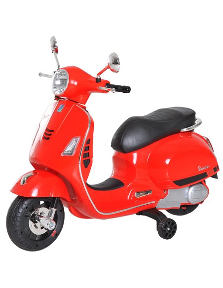 Homcom 3+ Vespa Kids Electric Motorcycle 6V with LED Lights, Red - pic 5594 | FastDaddyshop