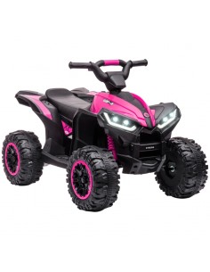 Homcom 3+ Kids Quad Bike ATV 12V with Forward Reverse Functions, 2 Speed, Slow Start, Pink