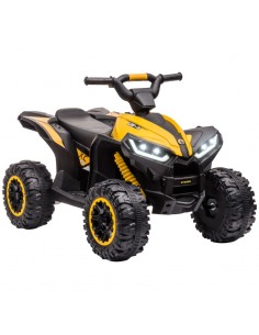 Homcom 3+ Kids Quad Bike ATV 12V with Forward Reverse Functions, 2 Speed, Slow Start, Yellow