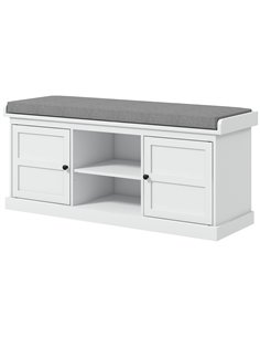 HOMCOM Shoe Bench with Seat, Shoe Storage Bench with Cushion, White-Grey 837-452V70WT