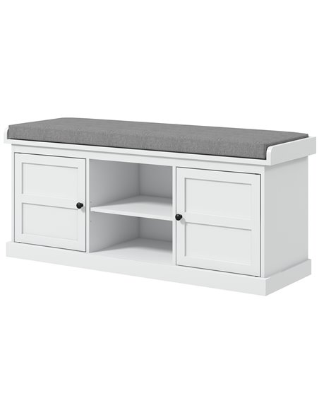 HOMCOM Shoe Bench with Seat, Shoe Storage Bench with Cushion, White-Grey 837-452V70WT - pic 55961 | FastDaddyshop