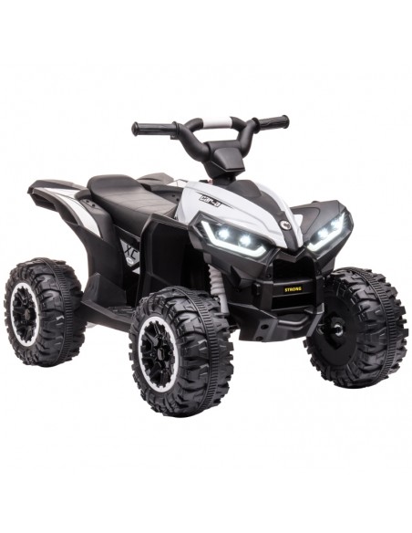 Homcom 3+ Kids Quad Bike ATV 12V with Forward Reverse Functions, 2 Speed, Slow Start, White - pic 5597 | FastDaddyshop
