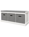 HOMCOM Shoe Bench Storage with Seat, Cushion, White 837-453V70WT