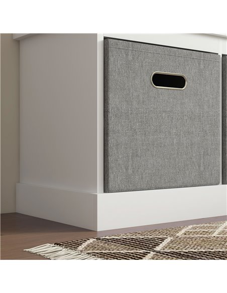 HOMCOM Shoe Bench with Seat, Shoe Storage Bench with Cushion and 3 Fabric Drawers for Entryway, Hallway, Living Room, Bedroom, W - pic 55978 | FastDaddyshop