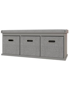 HOMCOM Shoe Storage Bench with Seat, Cushion, Grey 837-453V70GY