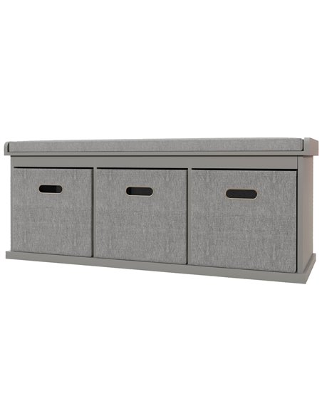 HOMCOM Shoe Storage Bench with Seat, Cushion, Grey 837-453V70GY - pic 55979 | FastDaddyshop