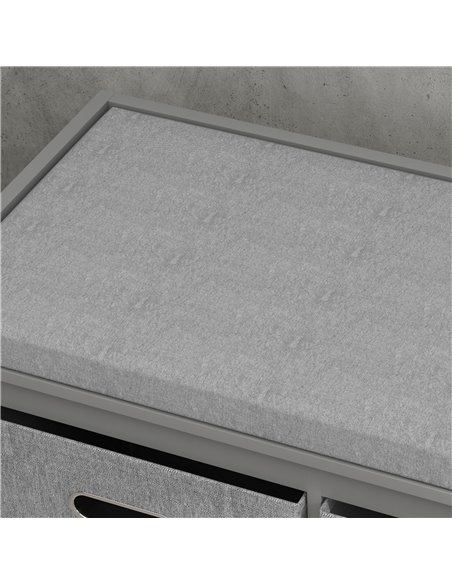 HOMCOM Shoe Bench with Seat, Shoe Storage Bench with Cushion and 3 Fabric Drawers for Entryway, Hallway, Living Room, Bedroom, G - pic 55985 | FastDaddyshop