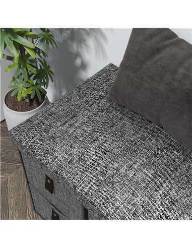 HOMCOM Six-Drawer Shoe Storage Bench, with Padded Top Seat - Dark Grey 837-465V70CG