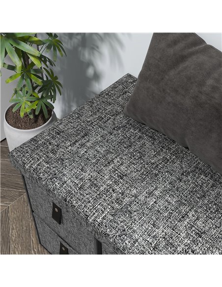 HOMCOM Six-Drawer Shoe Storage Bench, with Padded Top Seat - Dark Grey 837-465V70CG - pic 56023 | FastDaddyshop