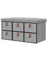 HOMCOM Shoe Storage Bench with Seat, Cushion, Light Grey 837-465V70LG