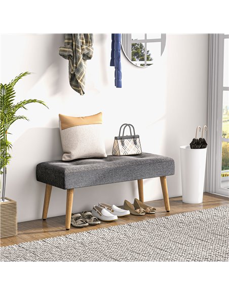 HOMCOM Multifunctional Bed End Bench, Shoe Bench Ottoman, Grey 837-101V70GY - pic 56061 | FastDaddyshop