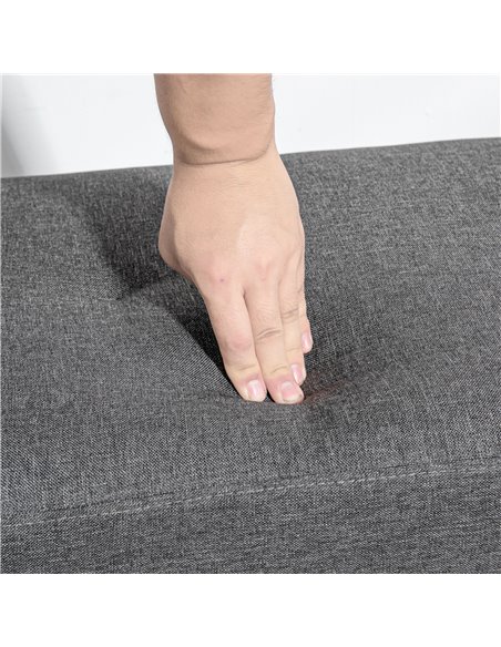 HOMCOM Multifunctional Bed End Bench Tufted Upholstered Shoe Bench Ottoman Footstool Linen Fabric for Entryway Living Room Grey  - pic 56067 | FastDaddyshop