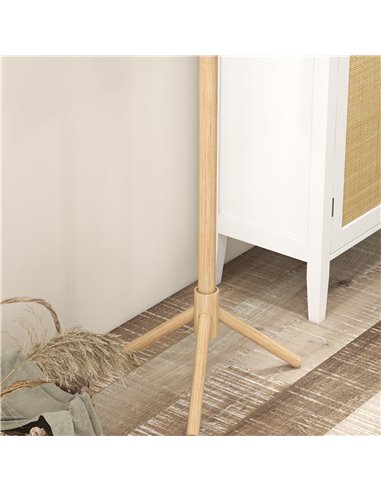 HOMCOM Eight-Hook Wooden Coat Rack - Natural 837-464V00ND