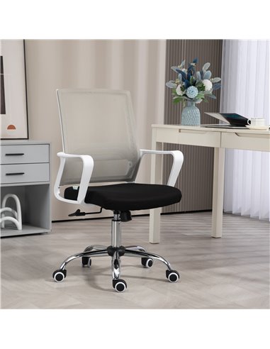 Vinsetto Ergonomic Office Chair, Mesh Desk Chair with Adjustable Height, Armrest, 360° Swivel Wheels, Black 921-305V70BK