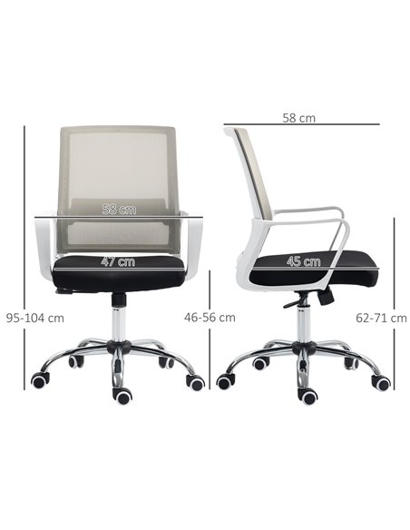 Vinsetto Ergonomic Office Chair, Mesh Desk Chair with Adjustable Height, Armrest, 360° Swivel Wheels, Black 921-305V70BK - pic 56134 | FastDaddyshop