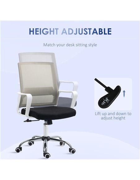 Vinsetto Ergonomic Office Chair, Mesh Desk Chair with Adjustable Height, Armrest, 360° Swivel Wheels, Black 921-305V70BK - pic 56135 | FastDaddyshop