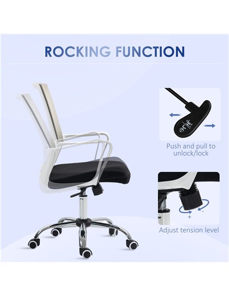 Vinsetto Ergonomic Office Chair, Mesh Desk Chair with Adjustable Height, Armrest, 360° Swivel Wheels, Black 921-305V70BK - pic 56136 | FastDaddyshop