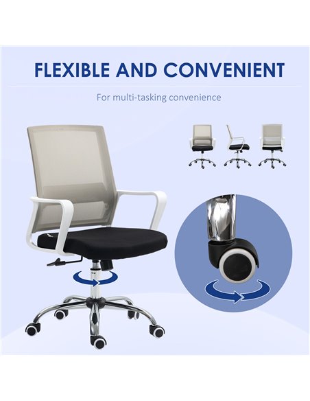 Vinsetto Ergonomic Office Chair, Mesh Desk Chair with Adjustable Height, Armrest, 360° Swivel Wheels, Black 921-305V70BK - pic 56138 | FastDaddyshop