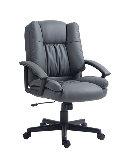 Vinsetto Mid Back Faux Leather Computer Office Desk Chair, Dark Grey 921-049V70CG - pic 56141 | FastDaddyshop