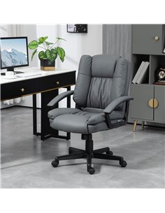 Vinsetto Mid Back Faux Leather Computer Office Desk Chair, Dark Grey 921-049V70CG 2