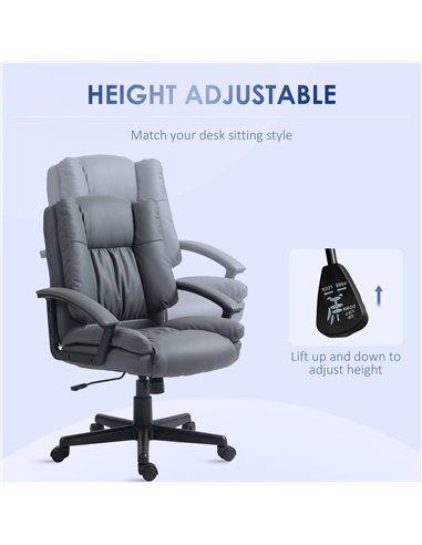 Vinsetto Office Chair, Faux Leather Computer Desk Chair, Mid Back Executive Chair with Adjustable Height and Swivel Rolling Whee