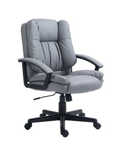 Vinsetto Executive Swivel Faux Leather Office Desk Chair, Light Grey 921-049V70LG