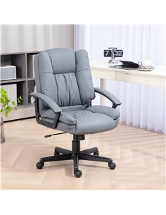 Vinsetto Executive Swivel Faux Leather Office Desk Chair, Light Grey 921-049V70LG 2