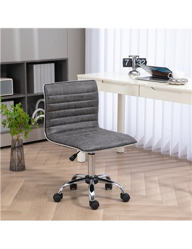 Vinsetto Adjustable Swivel Office Chair in Chrome Base, Grey 921-075V71GY