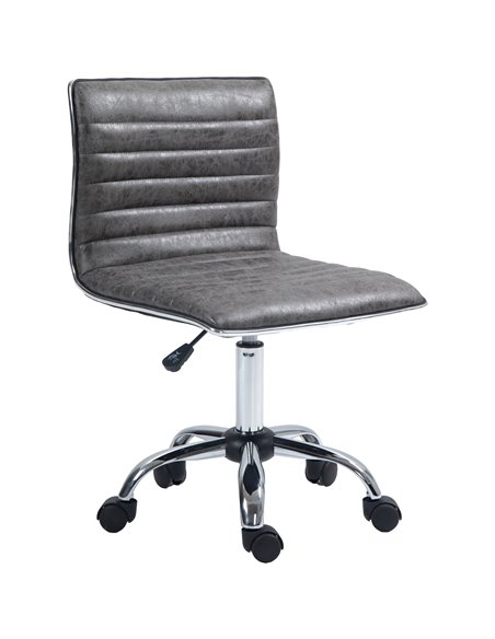 Vinsetto Adjustable Swivel Office Chair in Chrome Base, Grey 921-075V71GY - pic 56160 | FastDaddyshop