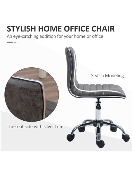 Vinsetto Adjustable Swivel Office Chair with Armless Mid-Back in Microfibre Cloth and Chrome Base - Grey 921-075V71GY - pic 56163 | FastDaddyshop