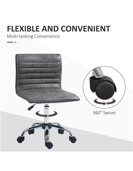 Vinsetto Adjustable Swivel Office Chair with Armless Mid-Back in Microfibre Cloth and Chrome Base - Grey 921-075V71GY - pic 56164 | FastDaddyshop