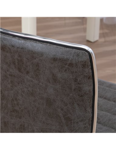 Vinsetto Adjustable Swivel Office Chair with Armless Mid-Back in Microfibre Cloth and Chrome Base - Grey 921-075V71GY