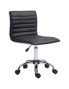 Vinsetto Adjustable Swivel Office Chair with Chrome Base, Black 921-075V70BK
